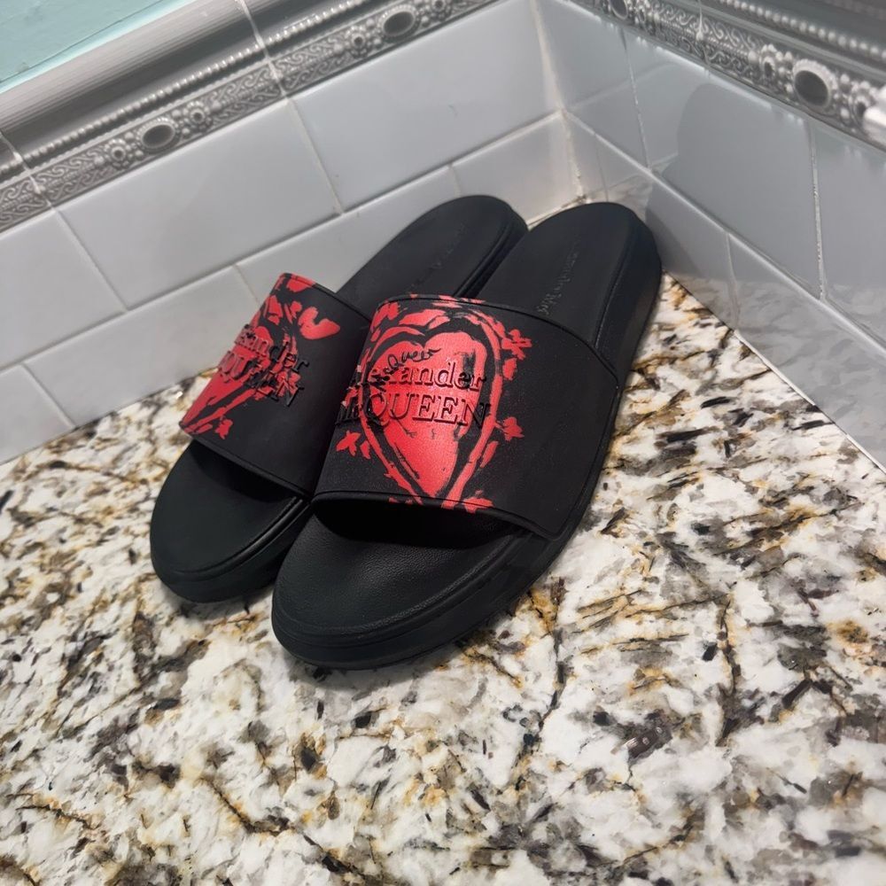 Alexander Mcqueen Black And Red Slides - image 2